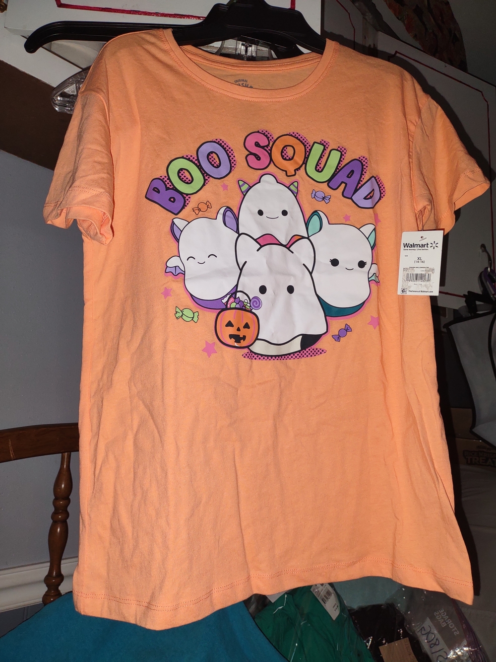Kids "Boo Squad" Peach Short Sleeve Graphic Tee